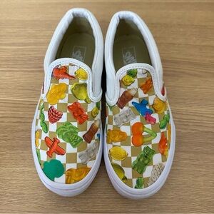 VANS Haribo Gummy Bears Girls White Graphic Sneakers Size 2 1/2